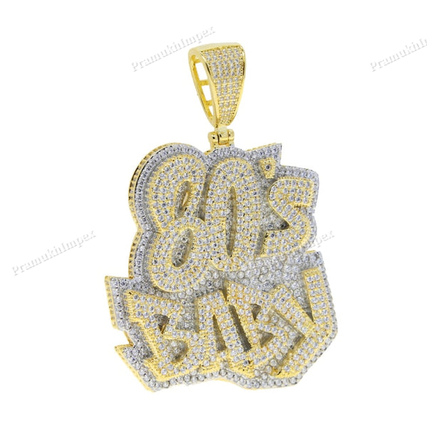 Sterling Silver Moissanite 80's Baby Pendant