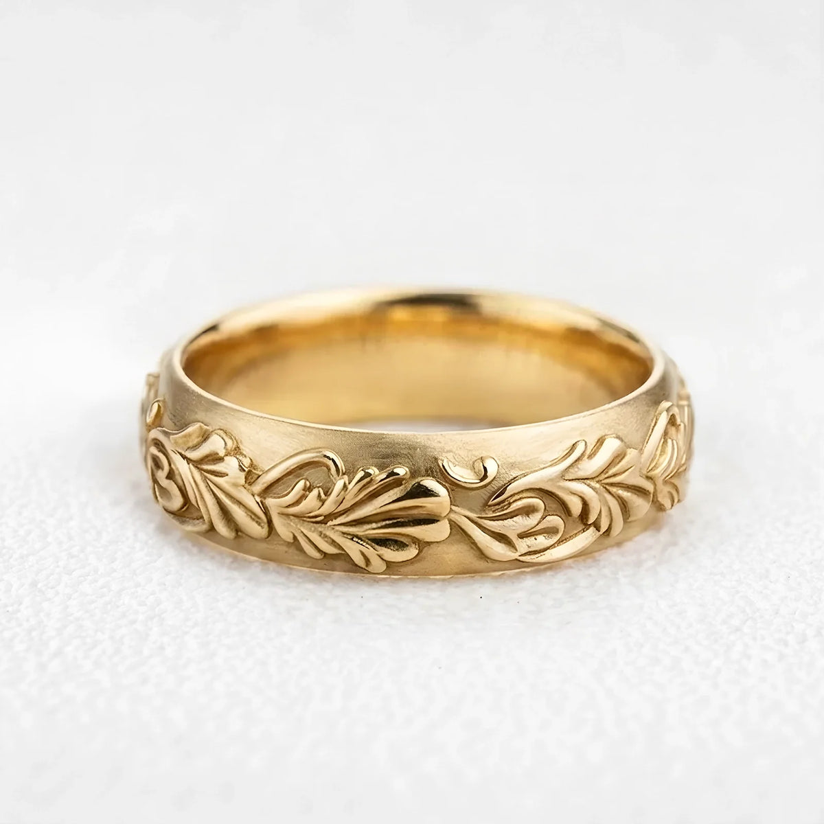 Aurora’s Ember | Oval Ruby Vintage & Noble Oak Band Couple Set