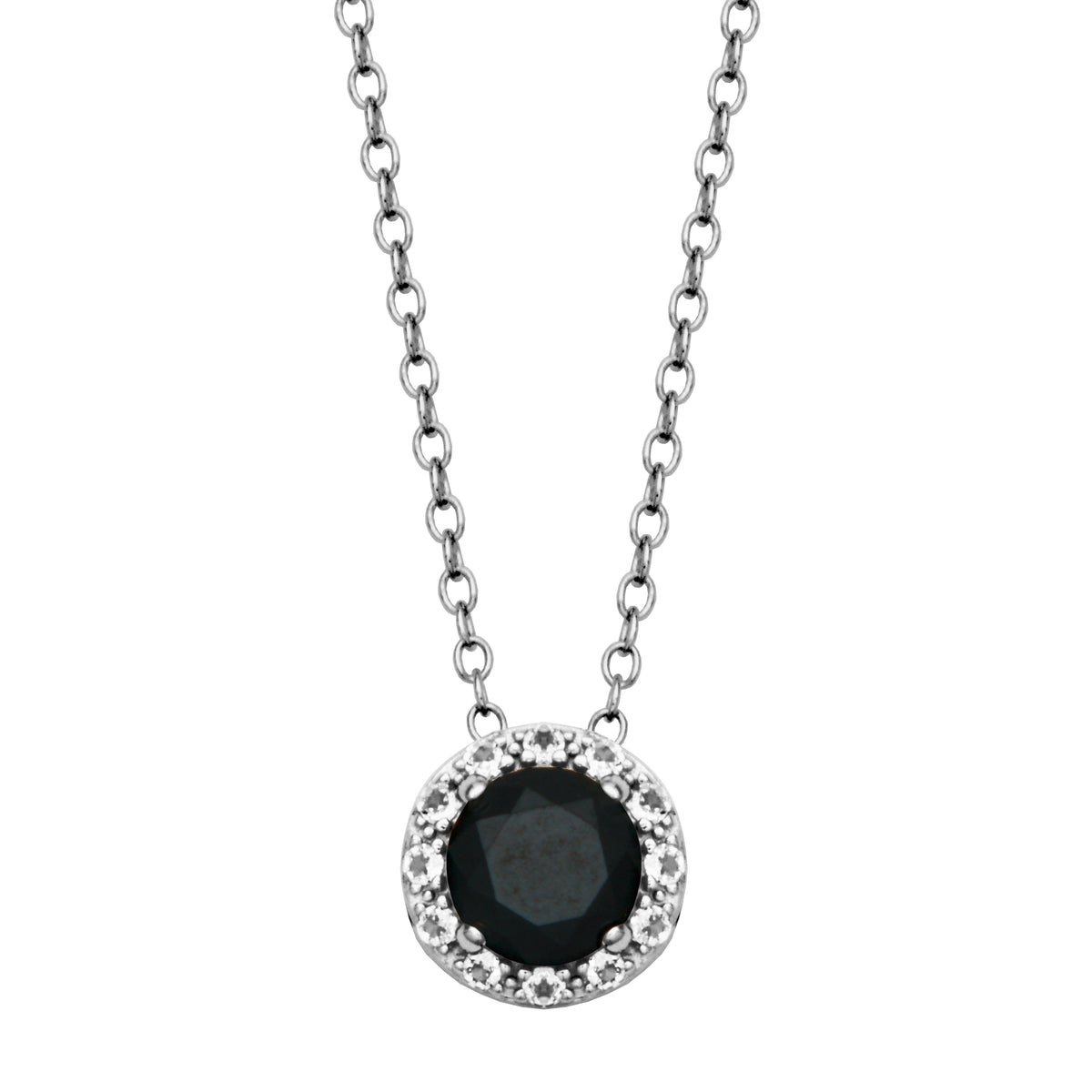 SS Black Spinel & White Topaz "Dazzle" Necklace