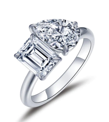 SS Lafonn Lassaire Toi Et Moi Simulated Diamond Ring Size: 6 (DL Valentine's Day