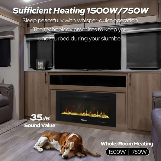 Fogatti 36 Inches RV Electric Fireplace for RV
