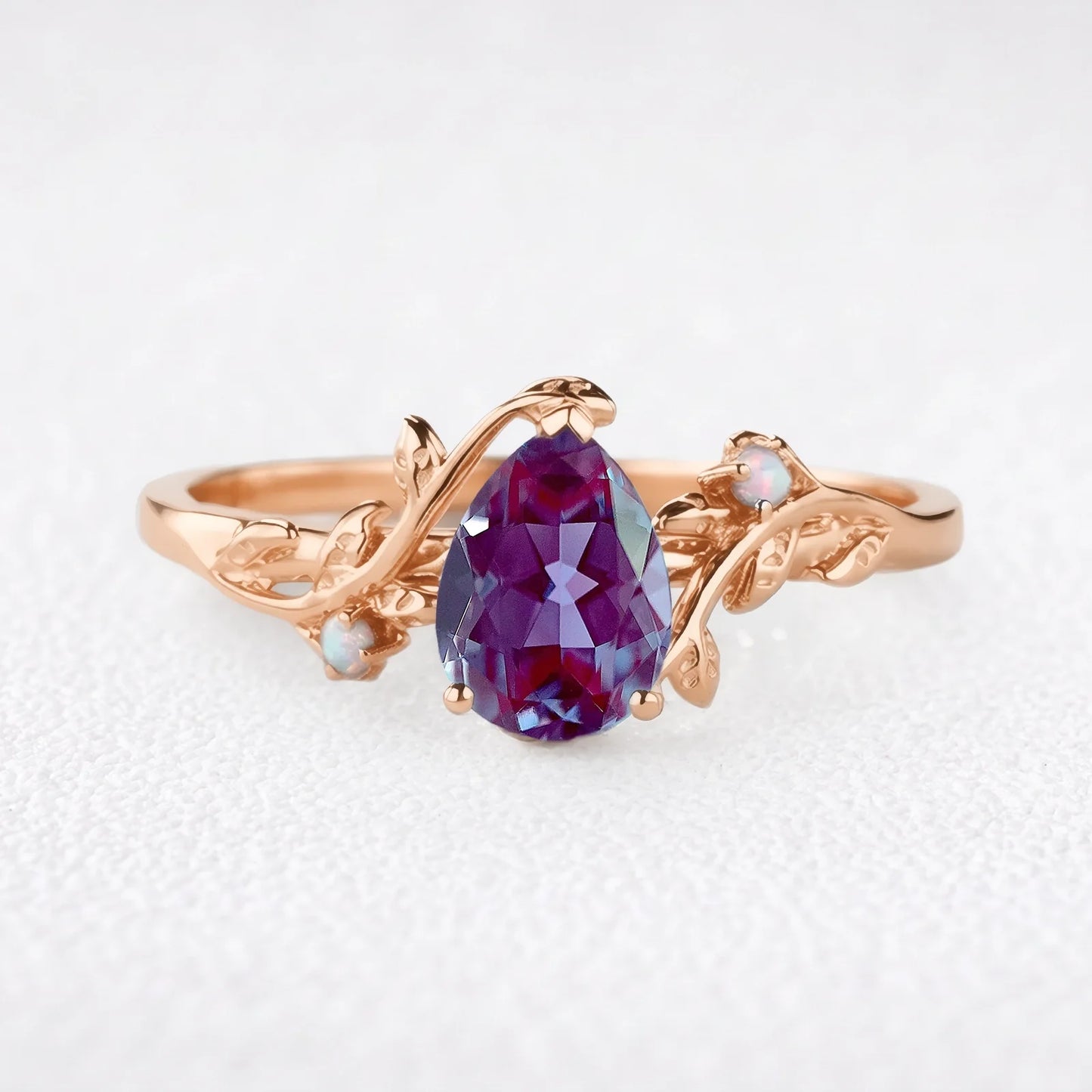 Iris’s Vine | Vintage Pear Alexandrite & Moonstone Bridal Set 2pcs