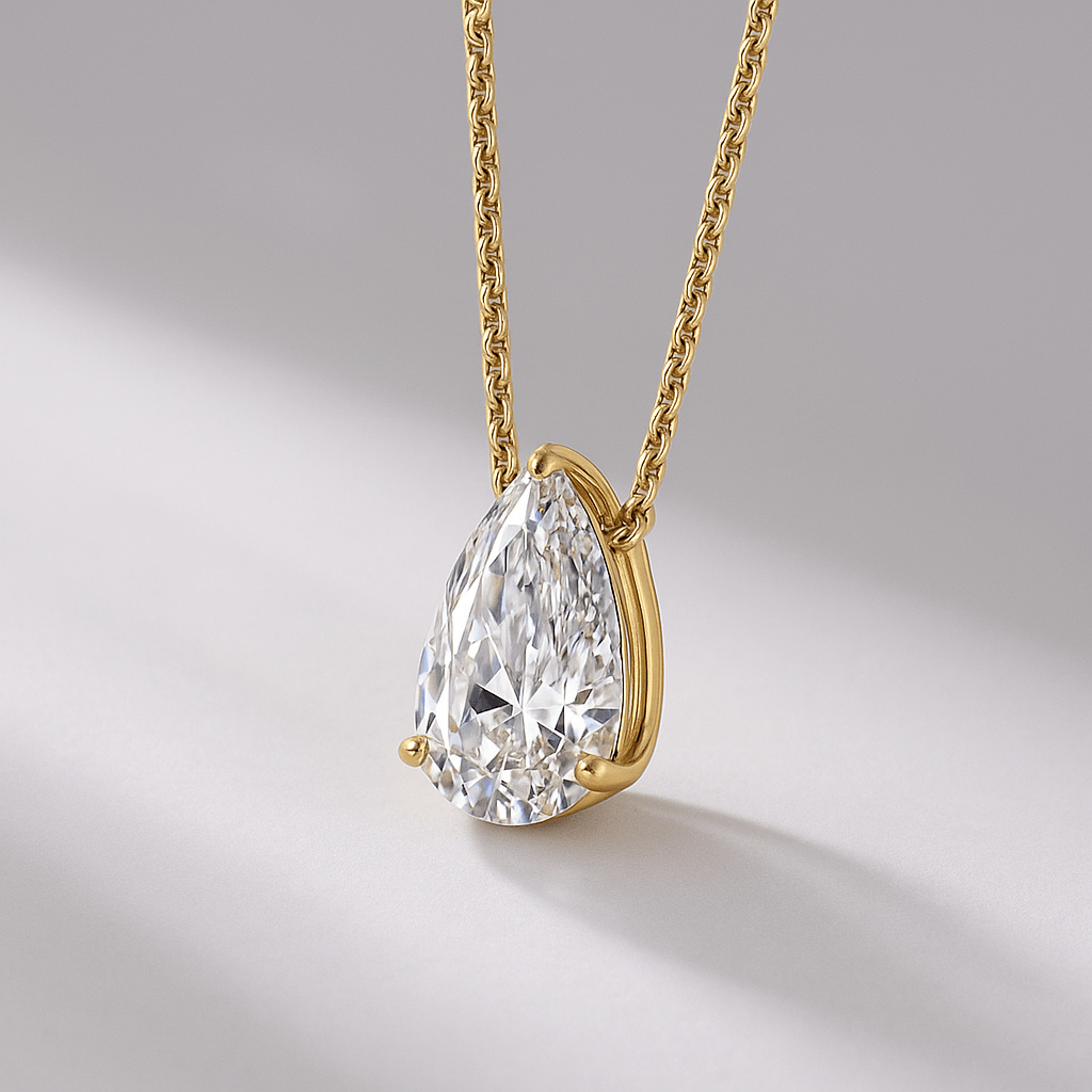 2 Carat Pear Cut Diamond Solitaire Pendant Necklace for Women