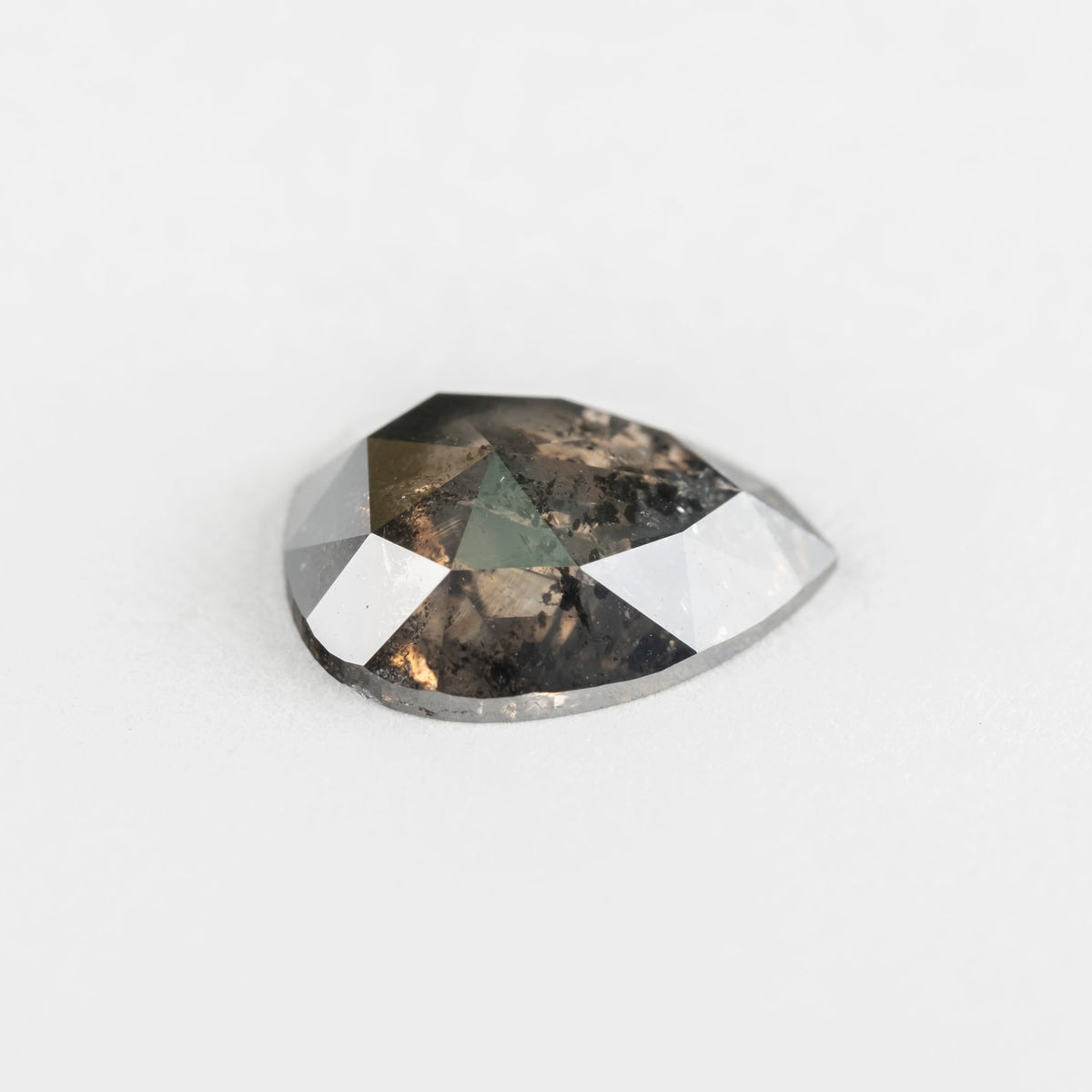 2.57 Carat Black Rose Cut Pear Diamond