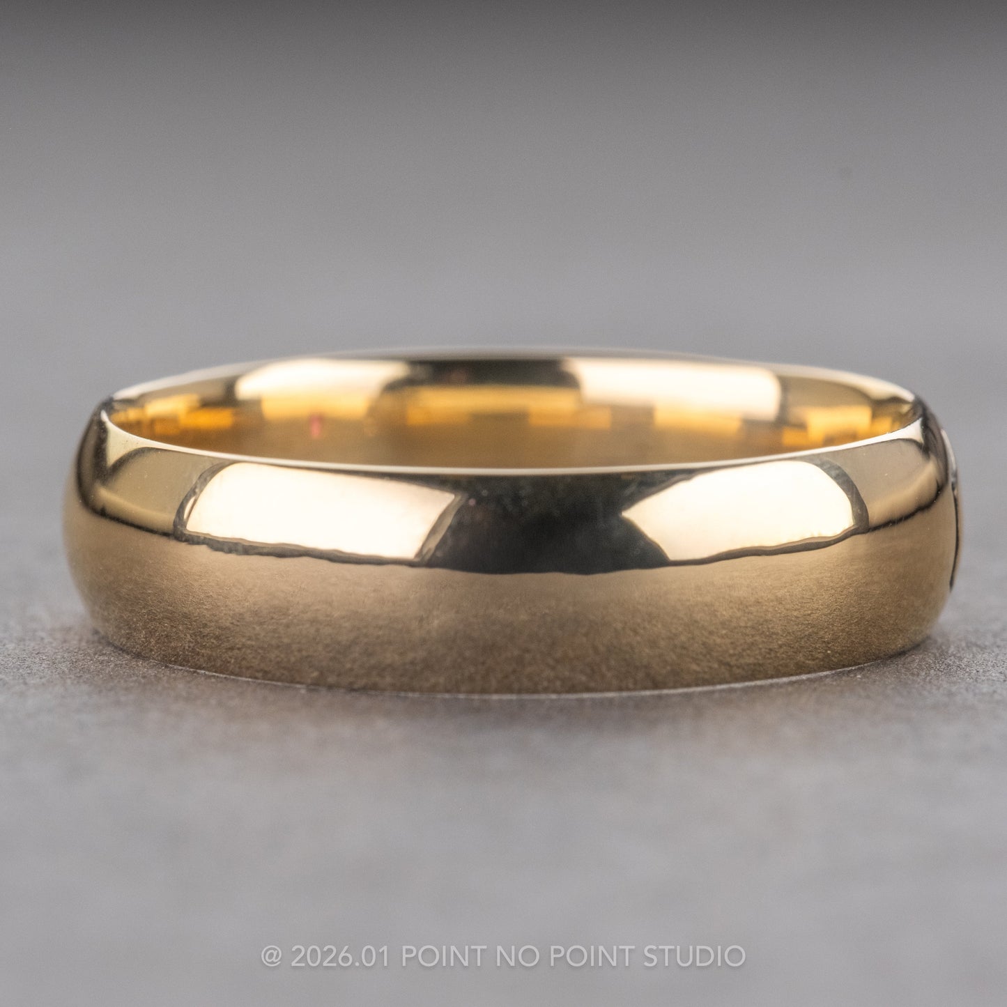 Hexagon Outlined Ruby Half Round Mens Wedding Band, Comfort Fit