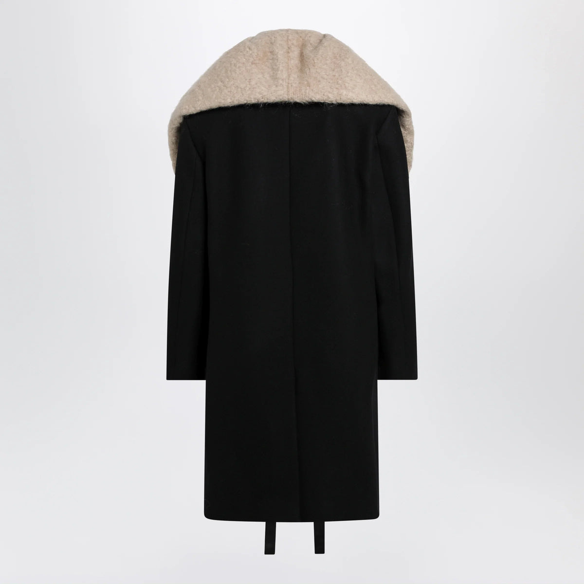 Dries Van Noten - Black coat with removable neckline