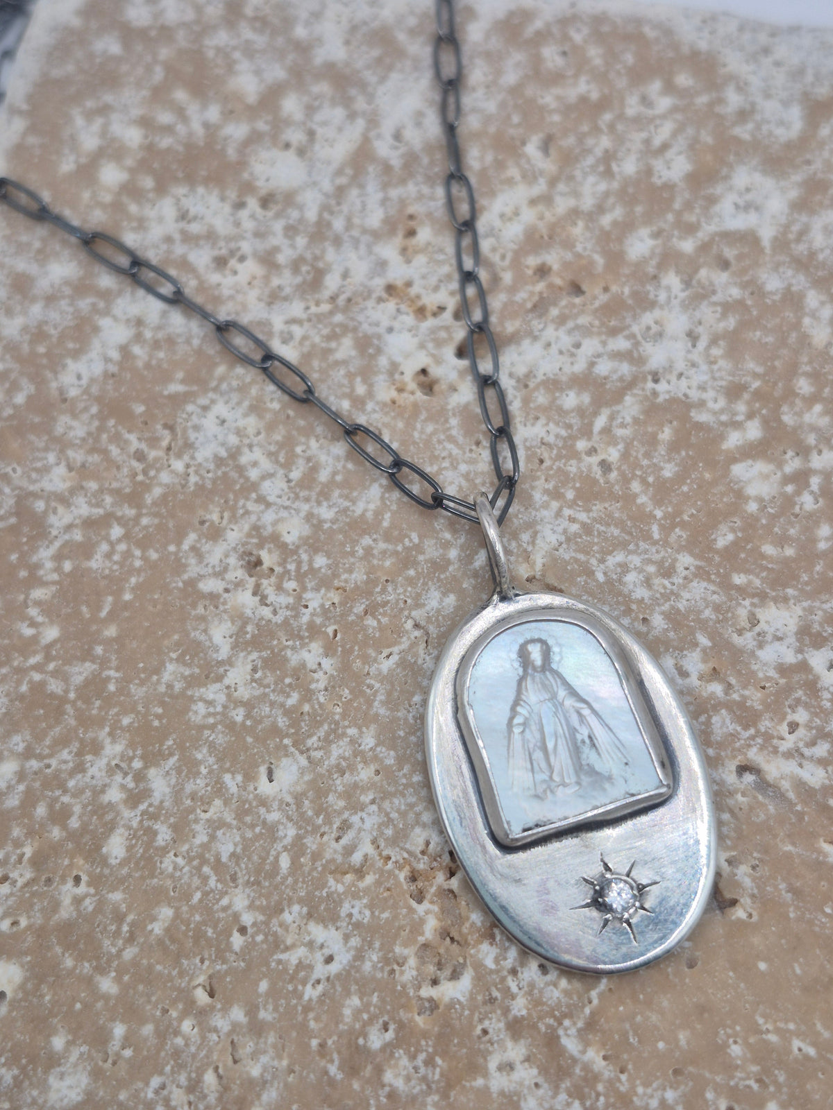 Virgin Mary Cameo Necklace