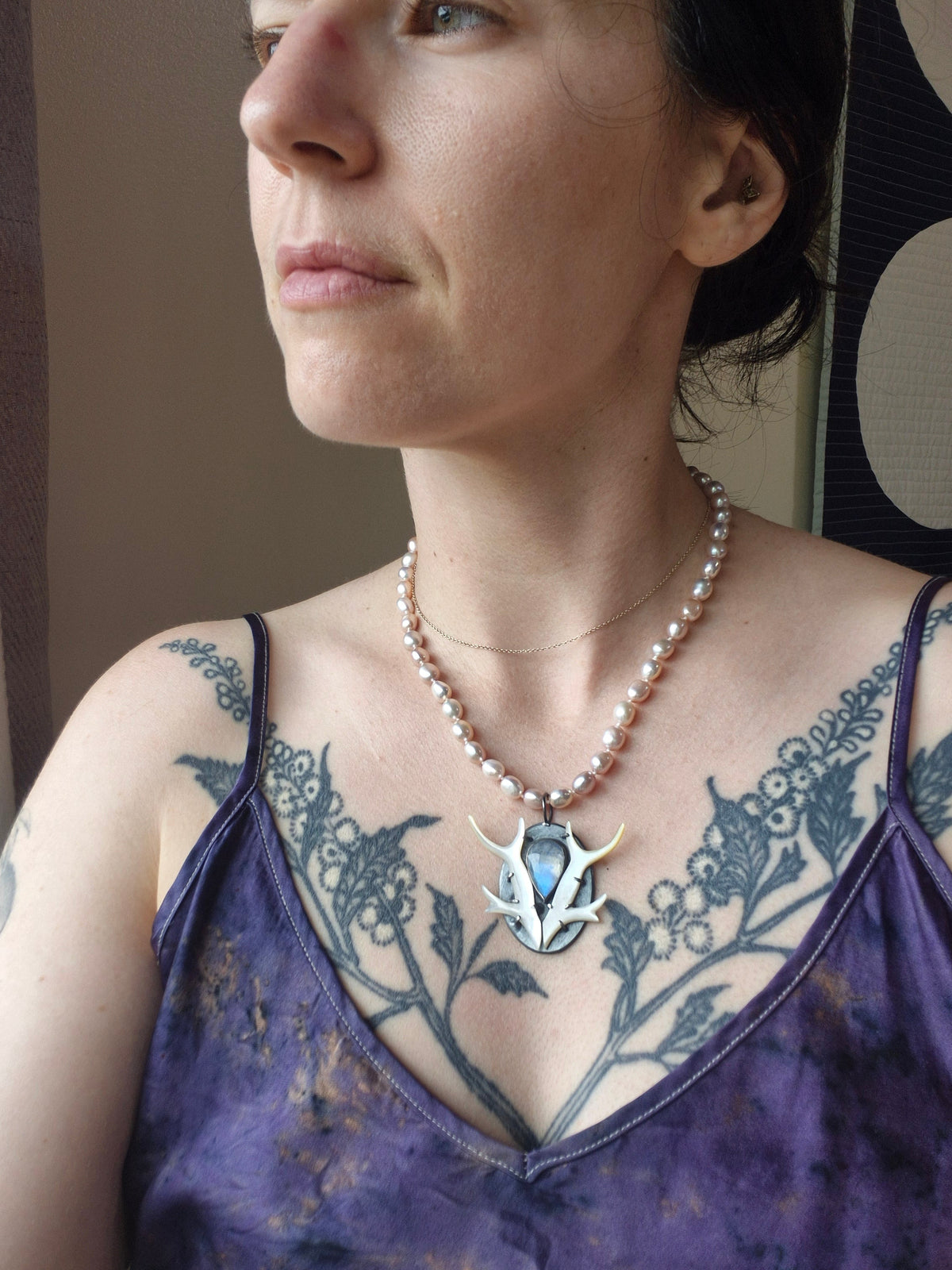 Moonlit Antler Necklace