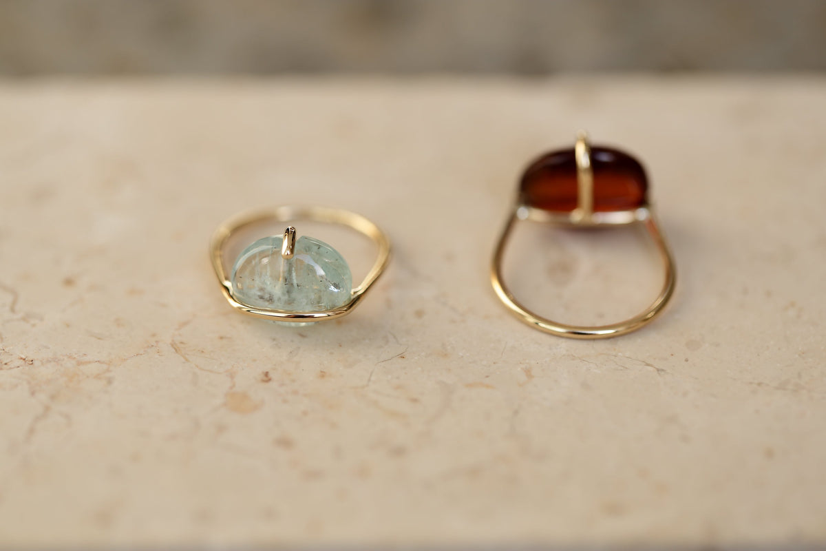 BANDED AQUAMARINE RING