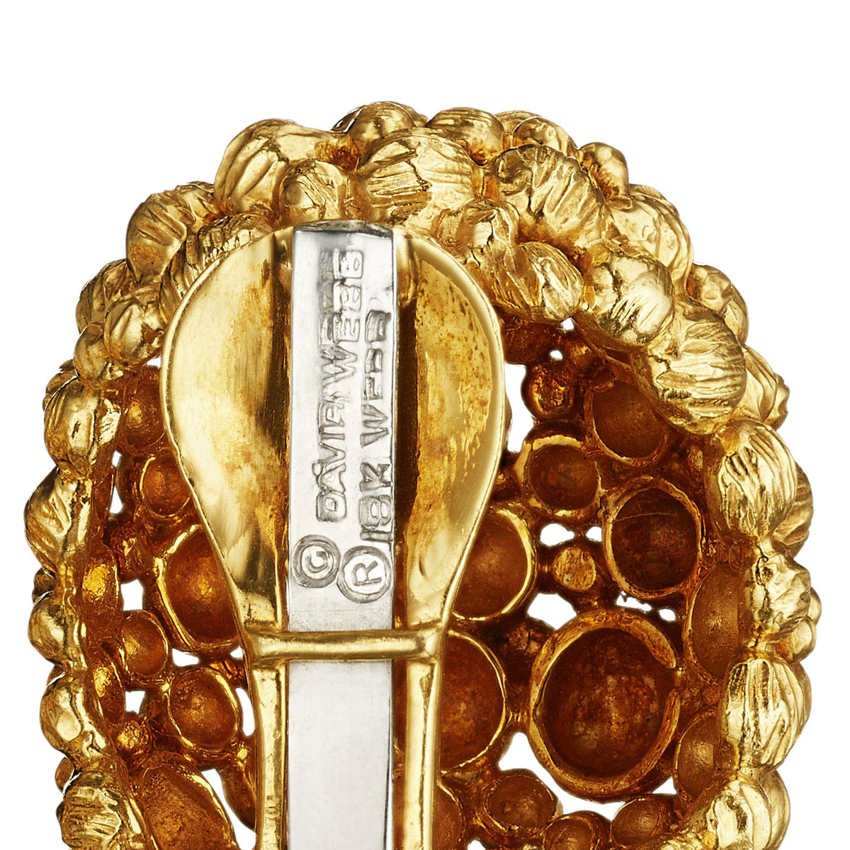 David Webb Textured Gold Earrings