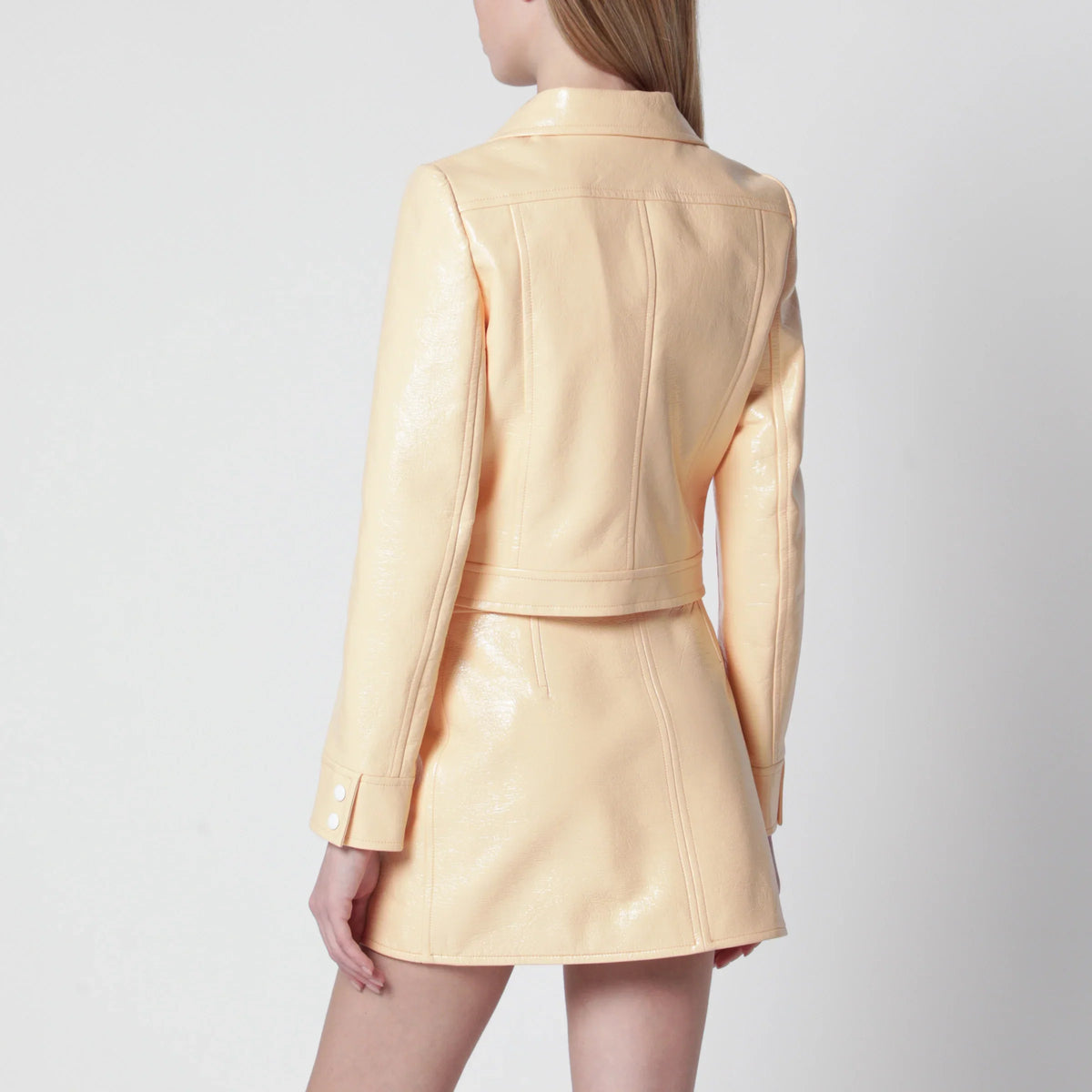 Courrèges - Reedition high-neck vinyl jacket in orange