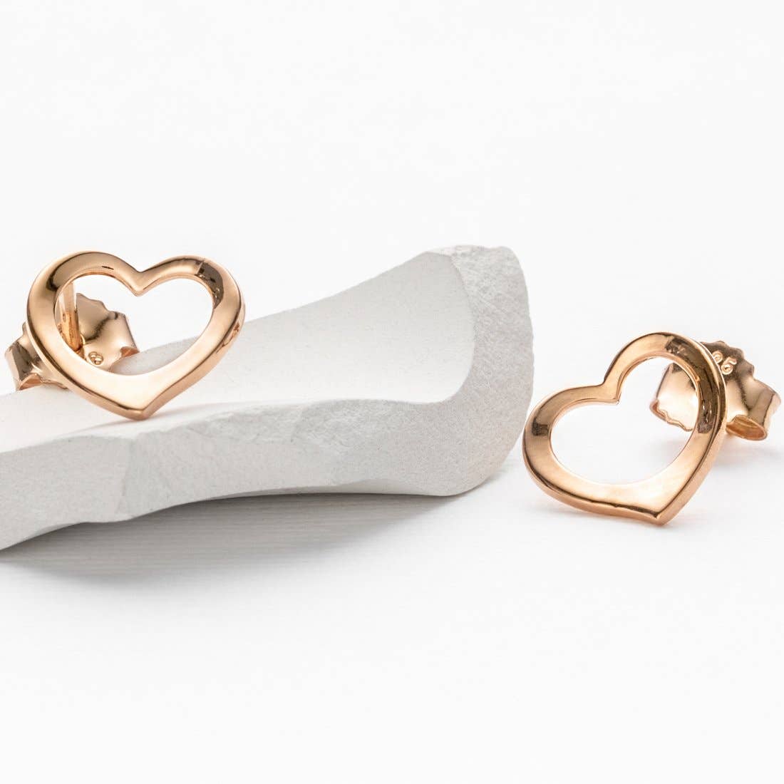Sterling Silver Tilted Heart Earrings Hypoallergenic