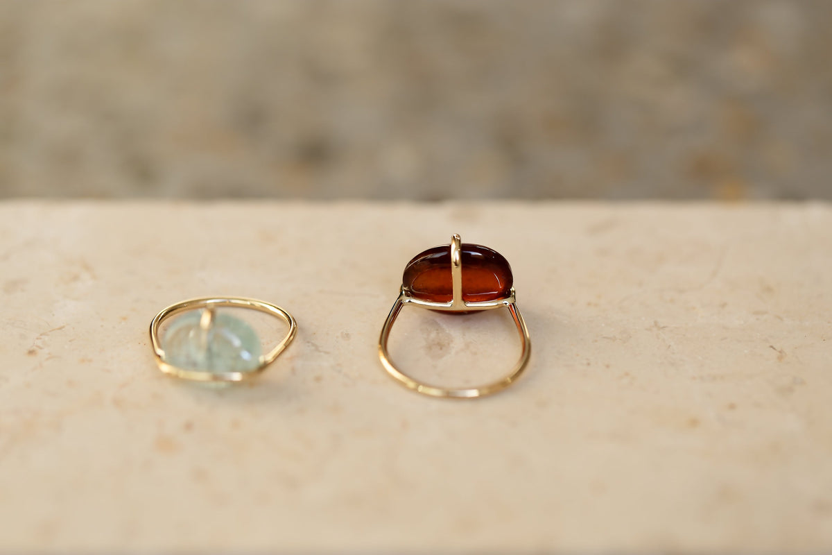 BANDED GARNET RING