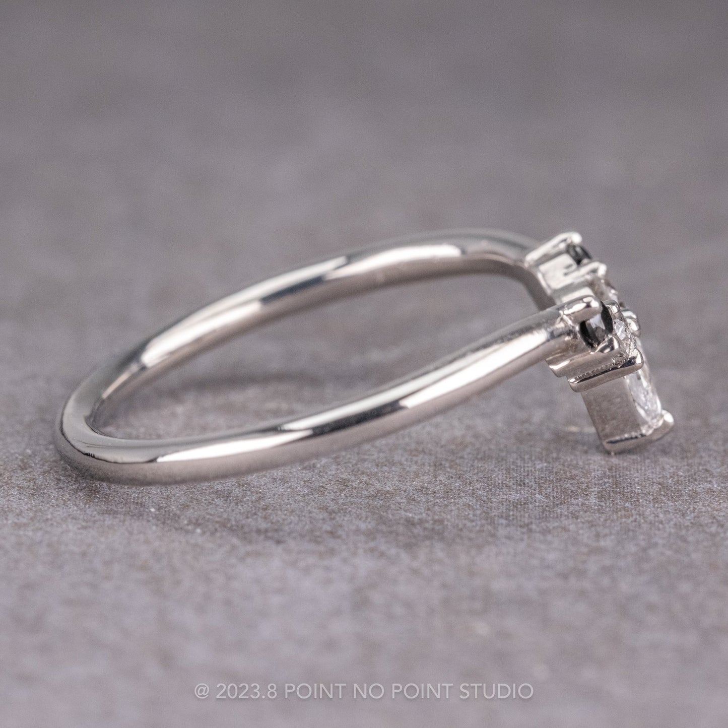 Cassie Wedding Ring, 5 Ombre Diamond, Round Band