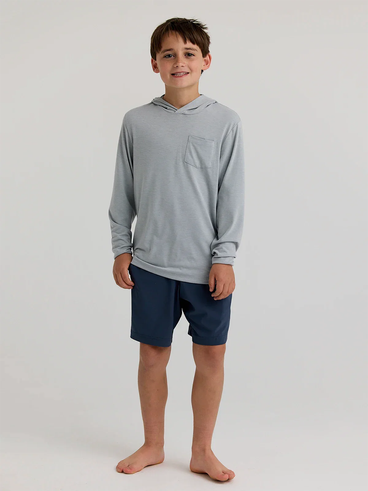 Youth Bamboo Shade Hoodie - Heather Aspen Grey