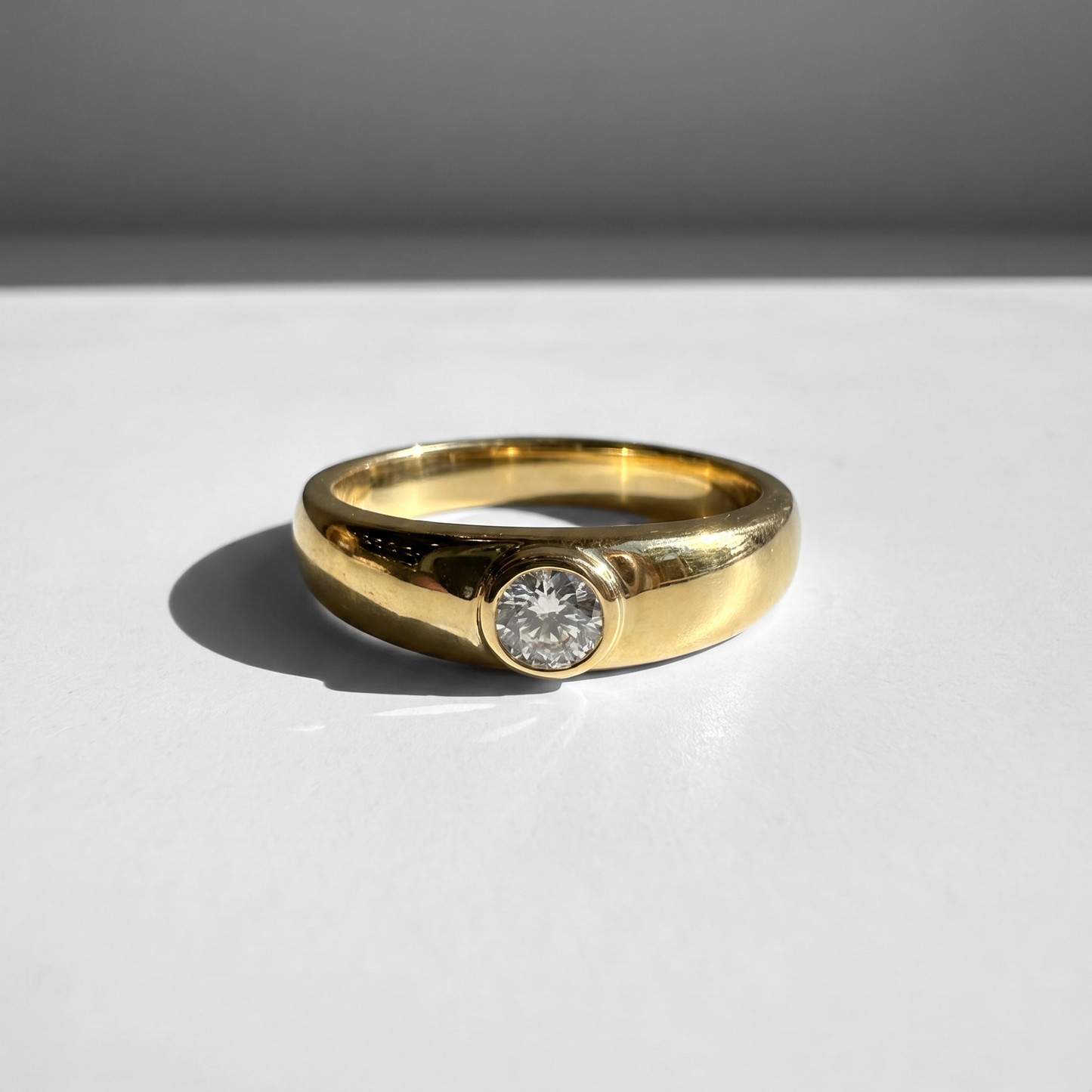 Bezel Set Round Diamond Men's Band