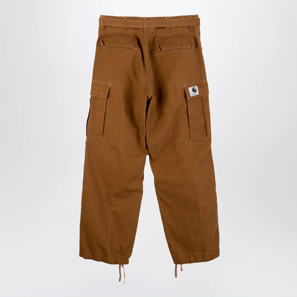 Sacai x Carhartt WIP - Beige cotton cargo trousers