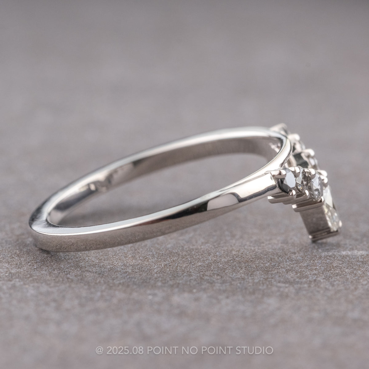 Cassie Wedding Ring, 7 Ombre Diamond, Loaf Band