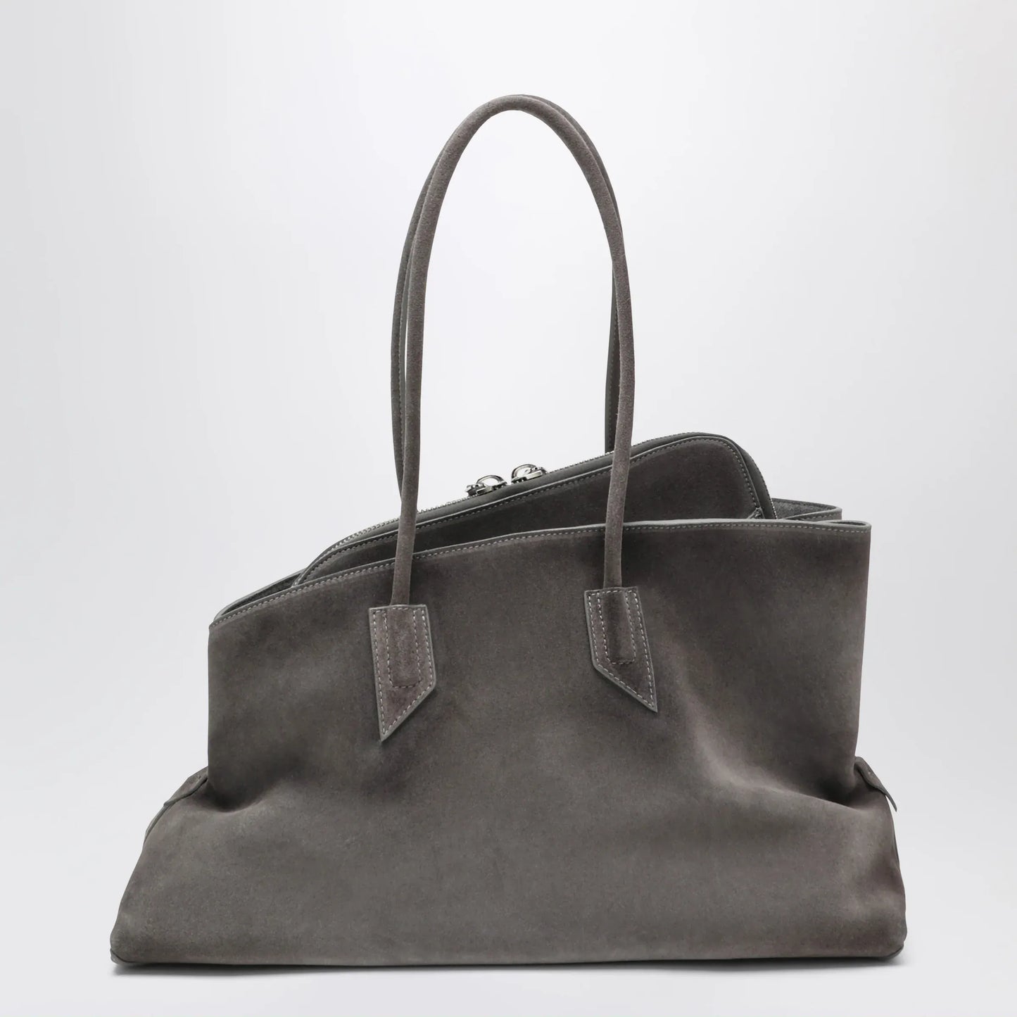 The Attico - La Passeggiata Medium bag in grey suede