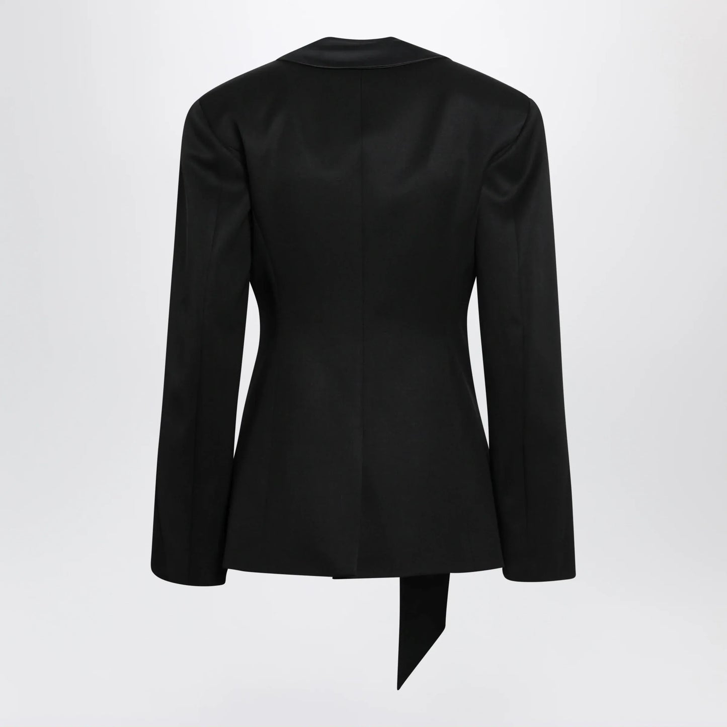 The Attico - Black virgin wool tuxedo jacket with satin lapels