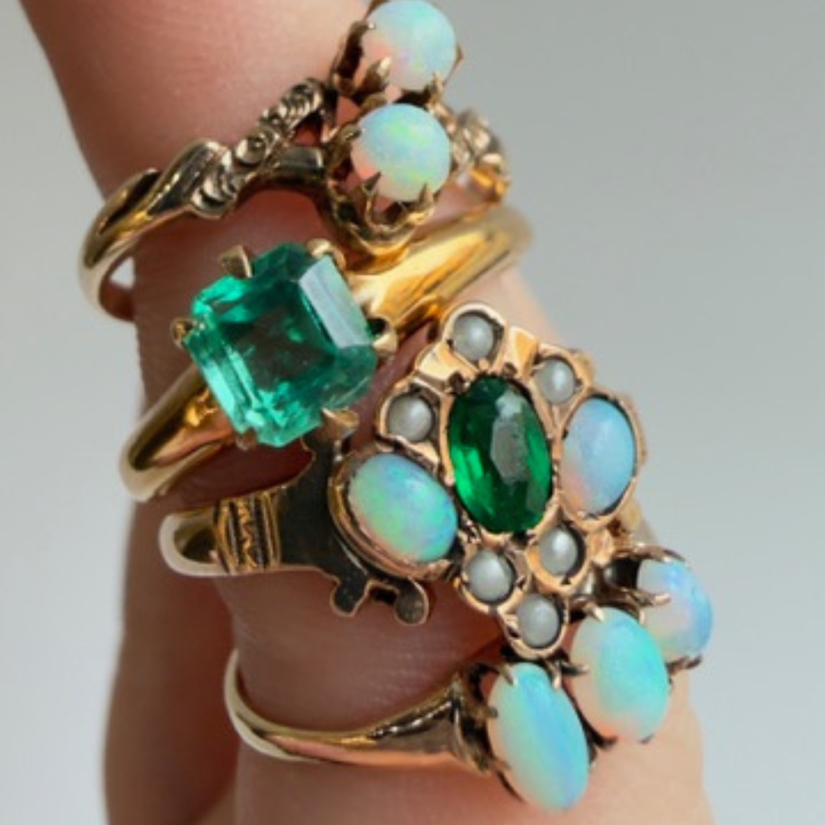 Emerald Solitaire Ring | 10K Yellow Gold | Vintage