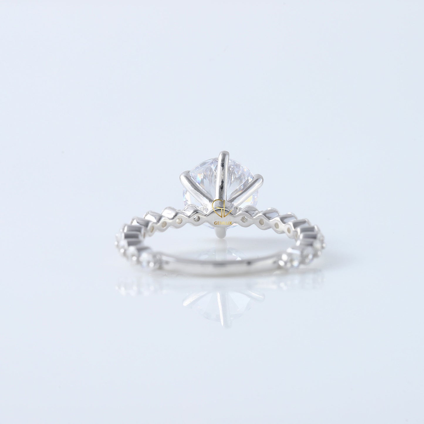 2 Ct Round Cut Lab Grown Floating Bubble Engagement Ring