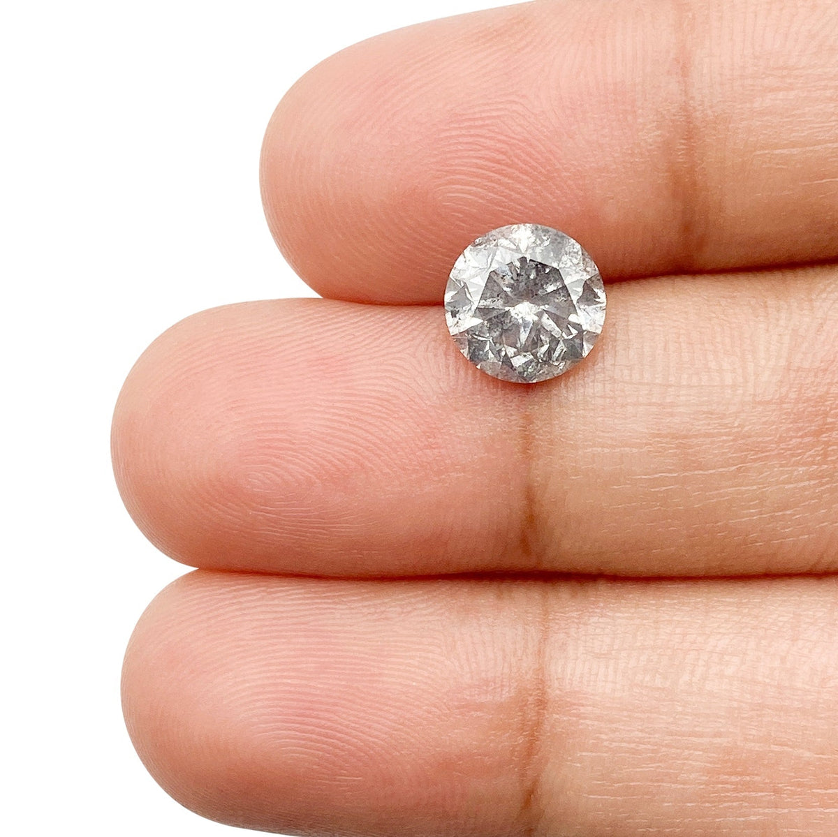 2.00ct | Salt & Pepper Round Shape Brilliant Cut Diamond