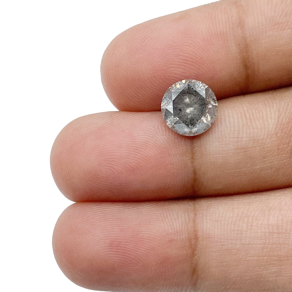 2.31ct | Salt & Pepper Round Shape Brilliant Cut Diamond