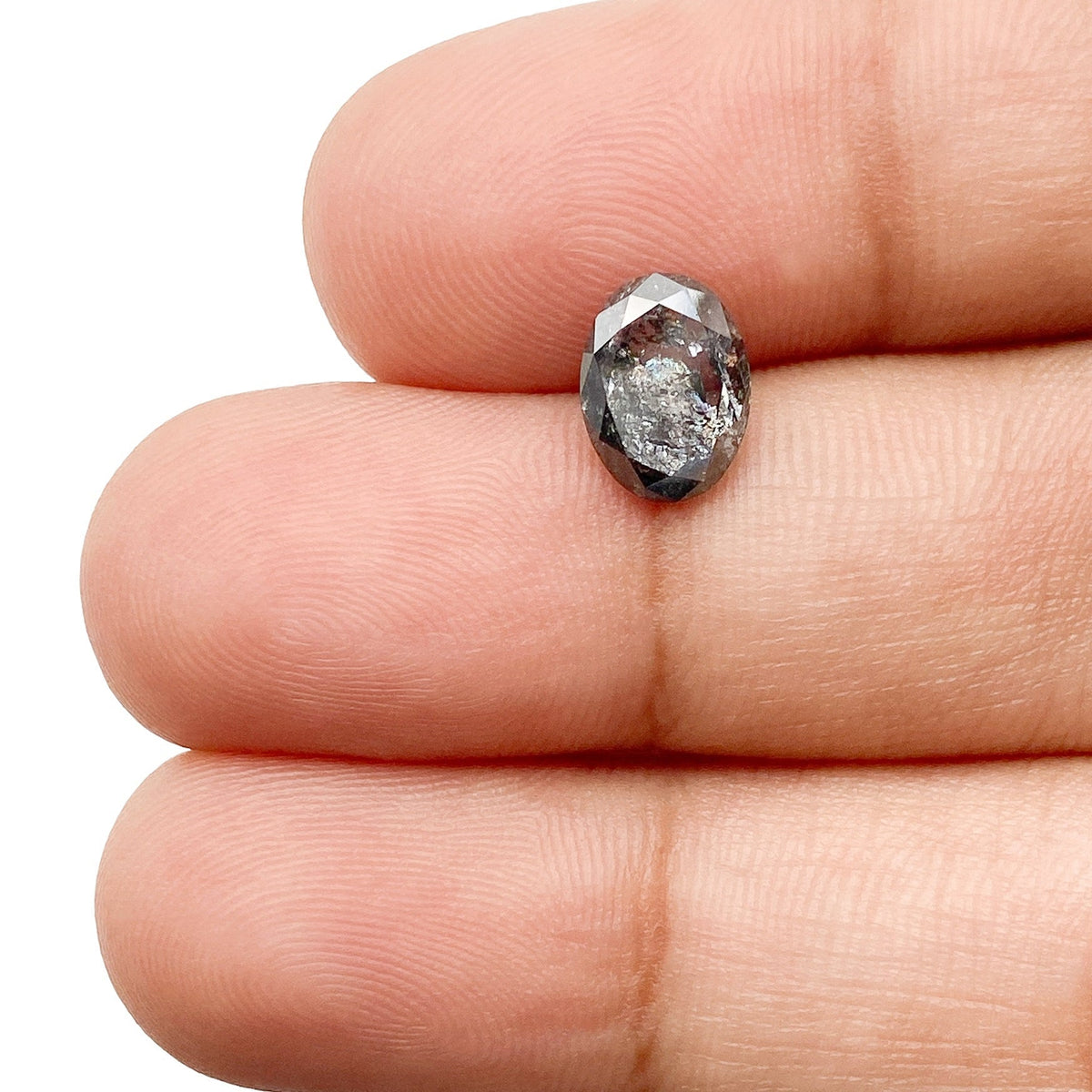 1.28ct | Salt & Pepper Oval Shape Rose Cut Diamond