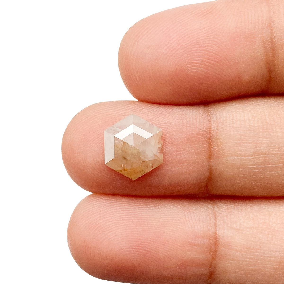 1.53ct | Rustic Reddish White Hexagon Shape Rose Cut Diamond