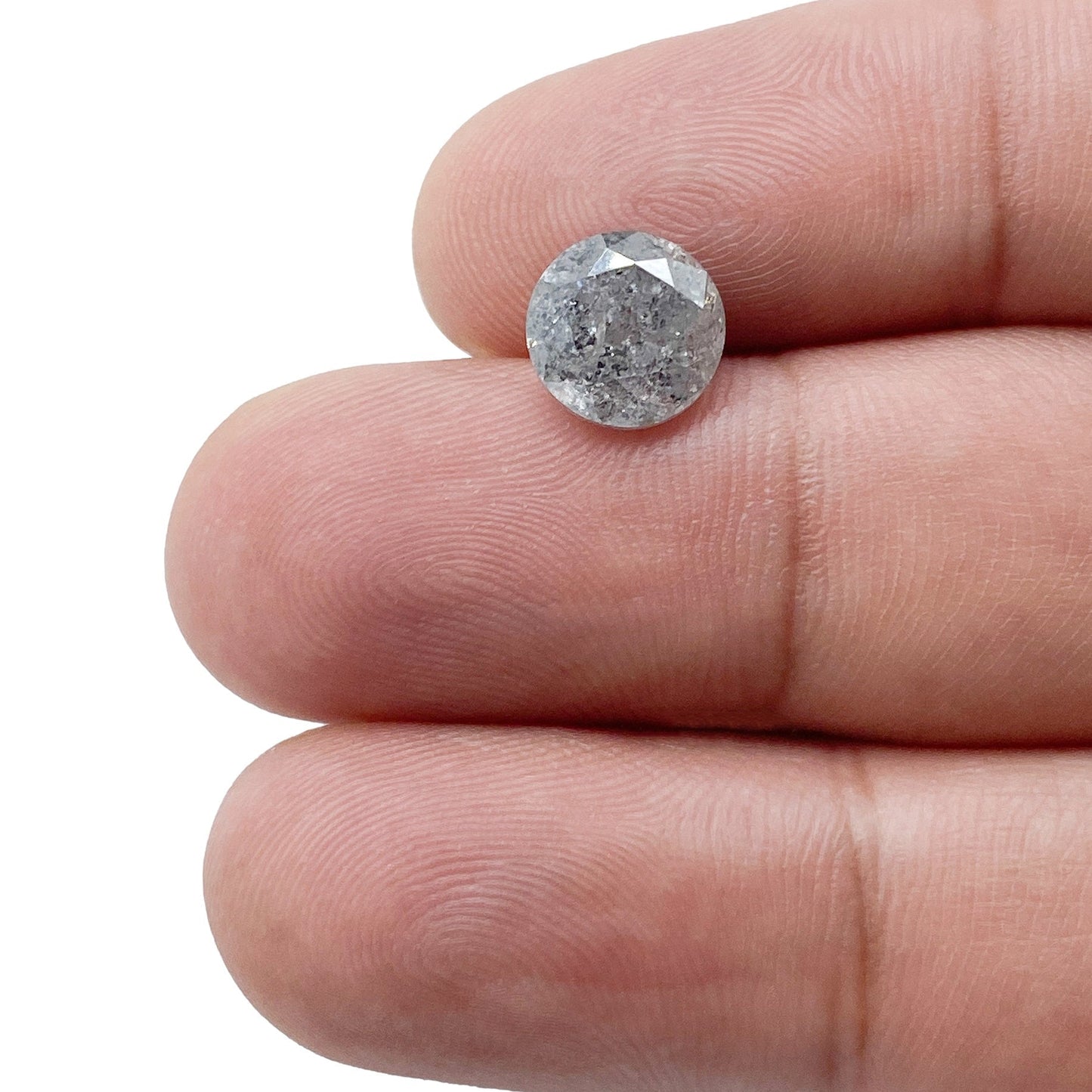 2.78ct | Salt & Pepper Round Shape Brilliant Cut Diamond