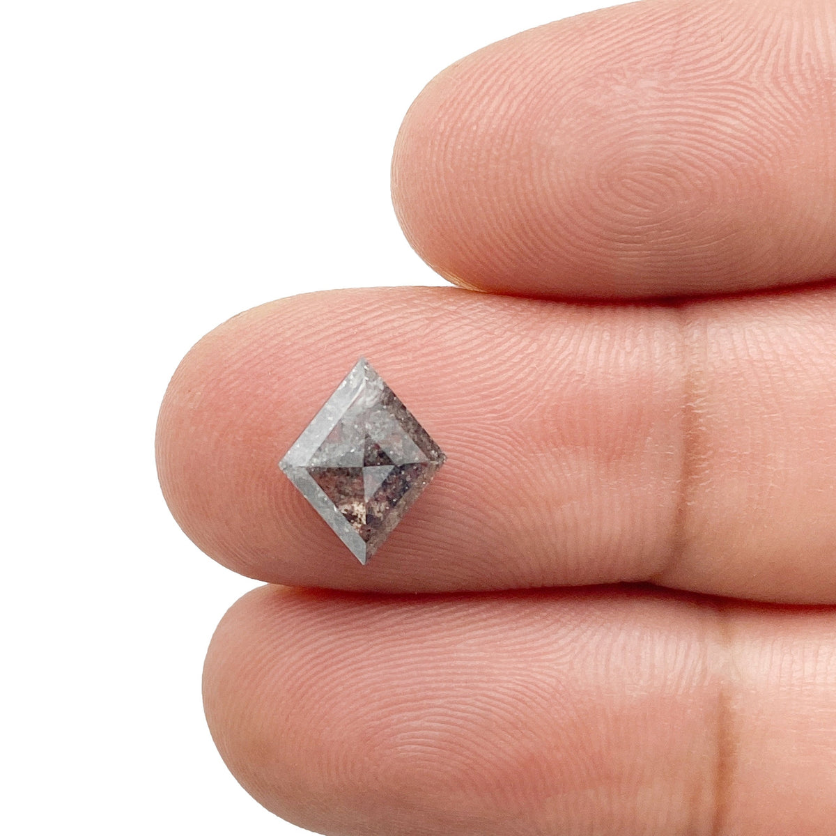 1.48ct | Salt & Pepper Lozenge Shape Rose Cut Diamond