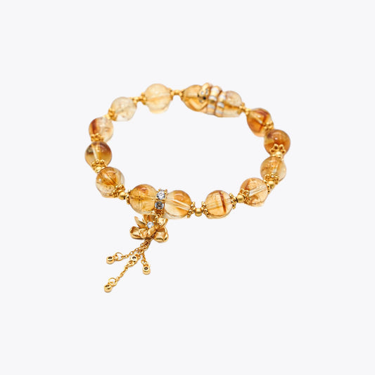 Golden Serpent Fortune Coil Lucky Crystal Bracelet