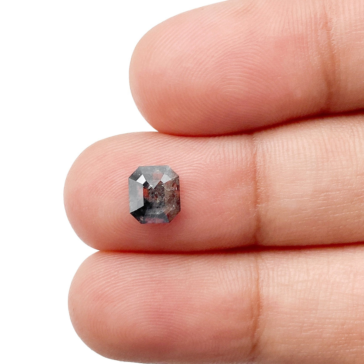 0.97ct | Salt & Pepper Asscher Shape Step Cut Diamond