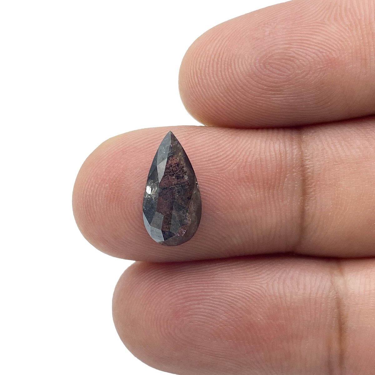 1.83ct | Salt & Pepper Pear Shape Rose Cut Diamond