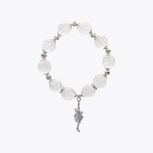 Nine-Tailed Frost Bone & Jade Skin Crystal Bracelet