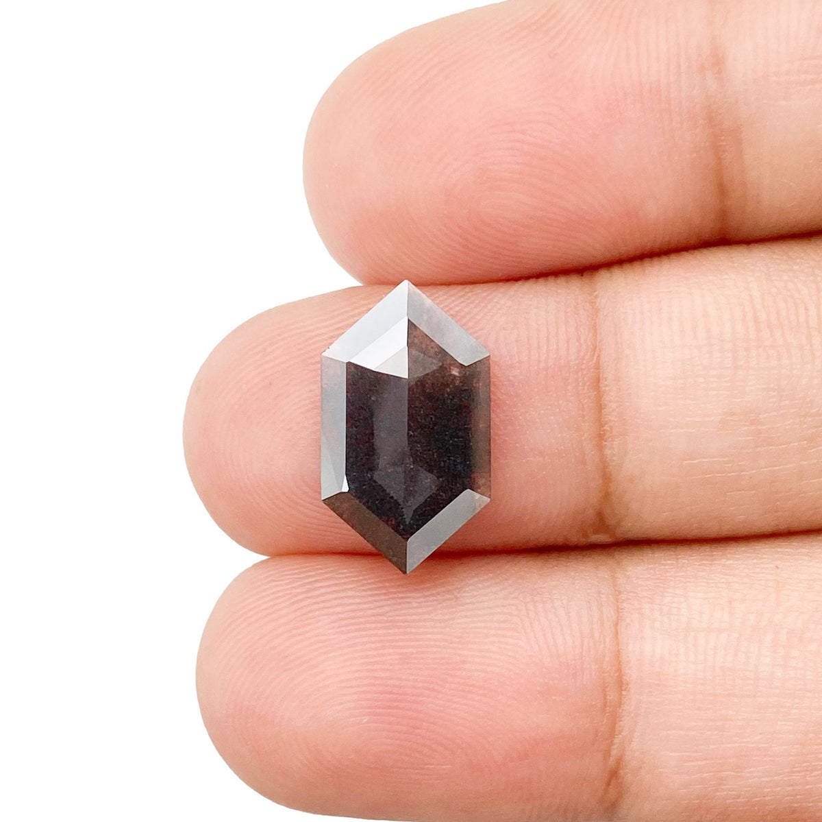 2.22ct | Salt & Pepper Hexagon Shape Rose Cut Lab Diamond