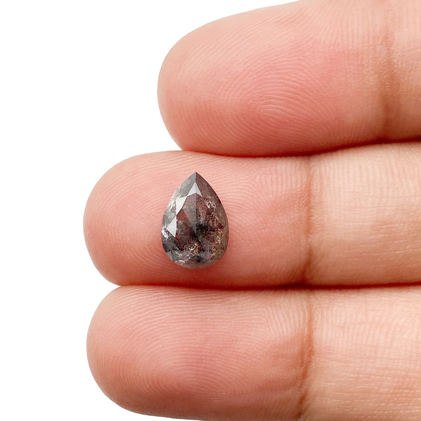 1.48ct | Salt & Pepper Pear Shape Rose Cut Diamond