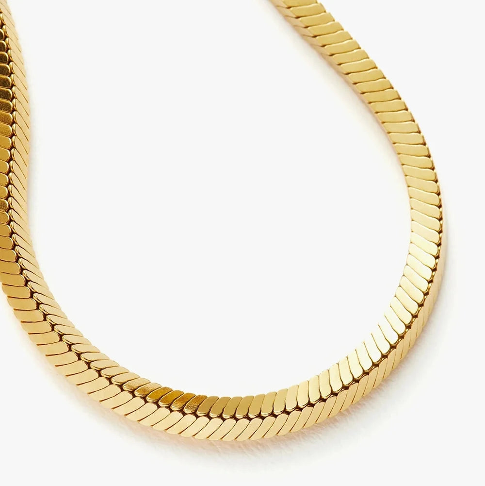 18K Gold Vermeil Square Snake Chain Bracelet