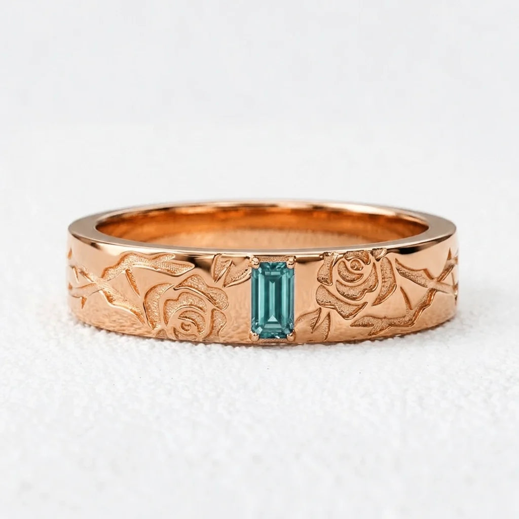 Alexandra's Thorn | Baguette Blue Sapphire Men's Band
