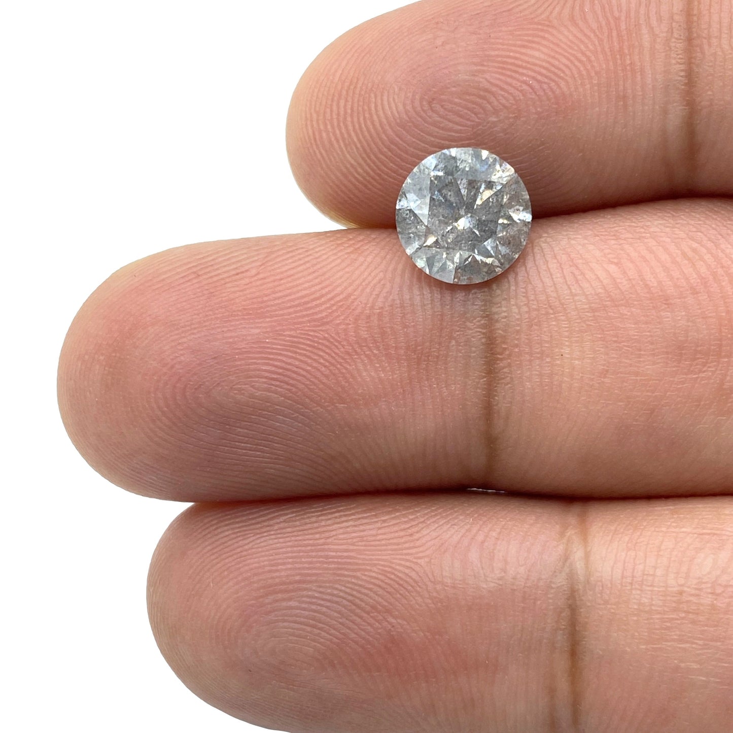 2.04ct | Salt & Pepper Round Shape Brilliant Cut Diamond