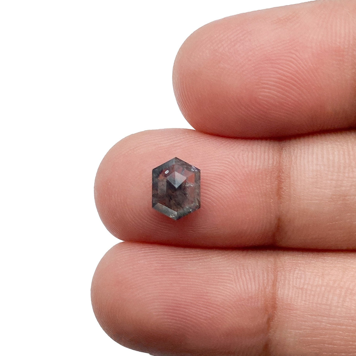 1.03ct | Salt & Pepper Hexagon Shape Rose Cut Diamond