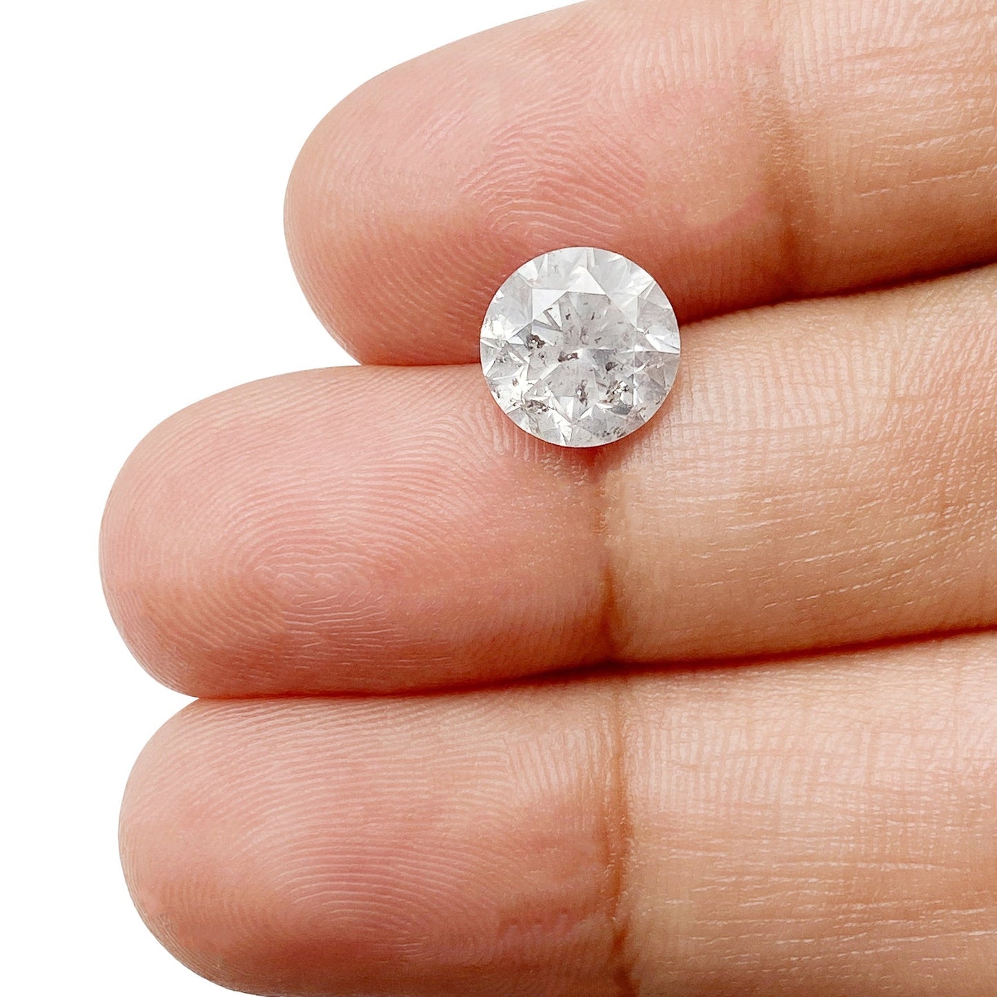 2.13ct | Salt & Pepper Round Shape Brilliant Cut Diamond