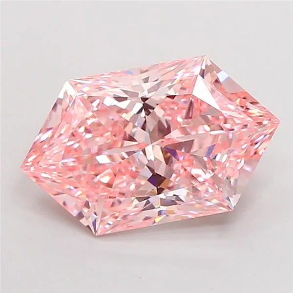 3.15ct Hexagonal Lab Grown Diamond (Colour Fancy Vivid Pink, Clarity VVS2, IGI Certified)