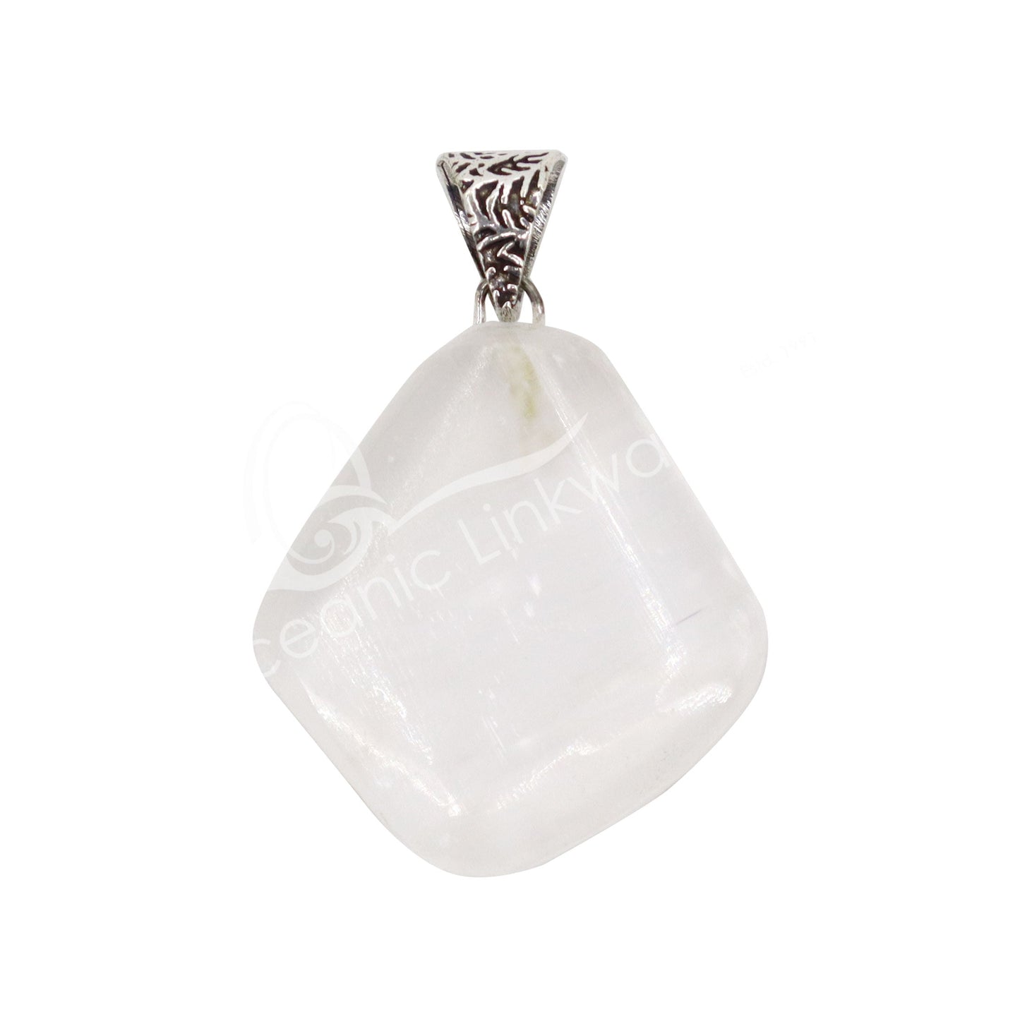 Satin Spar (Selenite) Slice Necklace