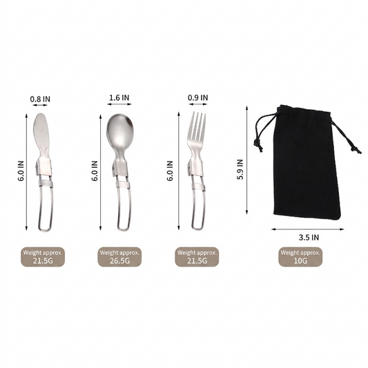 Portable 304 Stainless Steel Cutlery Set for Travel & Camping