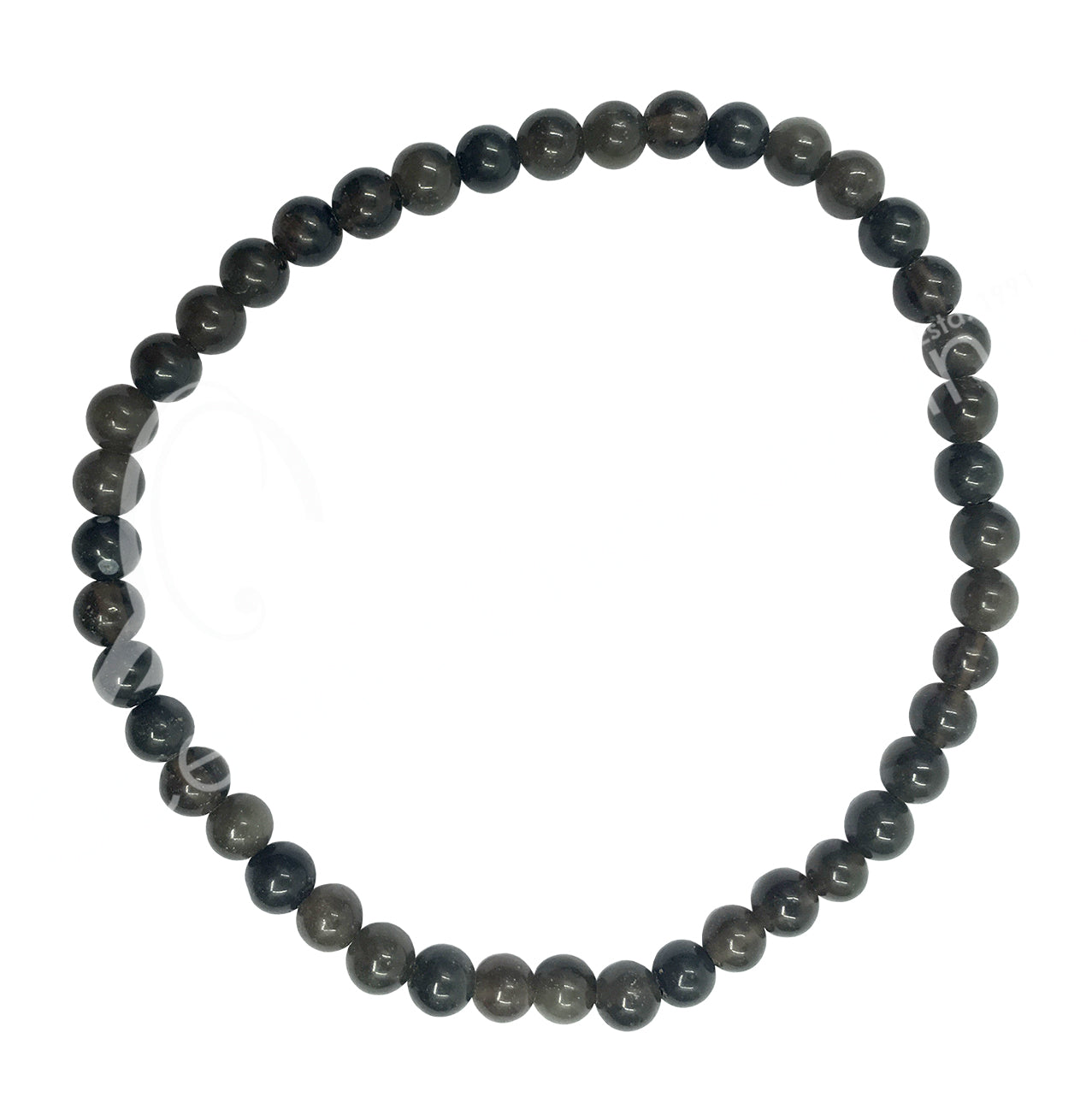 4mm Black Obsidian Tumbled Bracelet