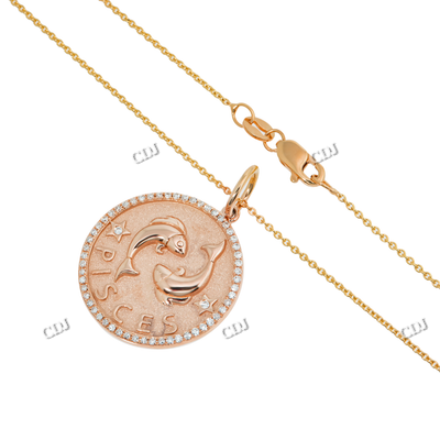 New Arrival Design Round Moissanite Silver Pendant for Women