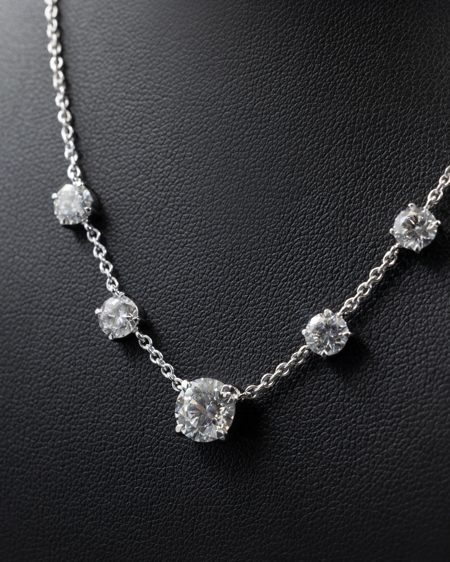 3.83 CTW Round CVD Lab-Grown Diamond Station Necklace