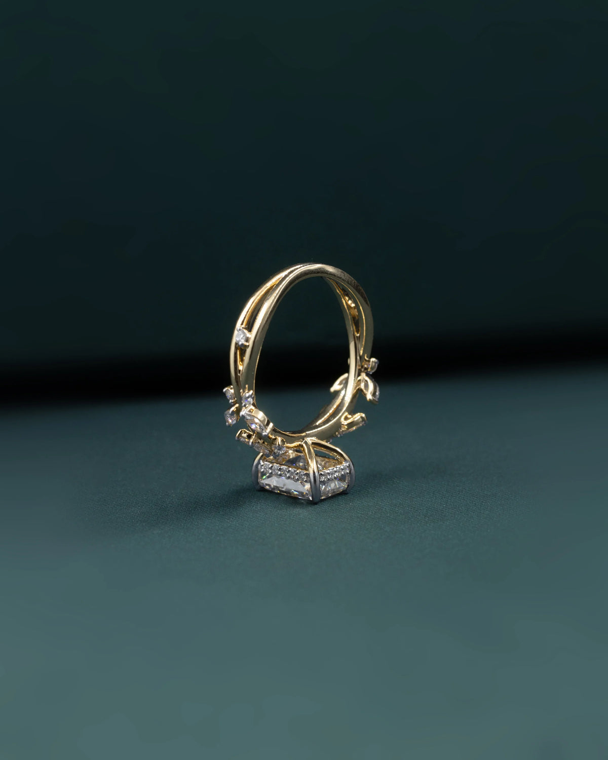 2.50 CTW Radiant Cut Lab-Grown Diamond Nature Inspired Engagement Ring